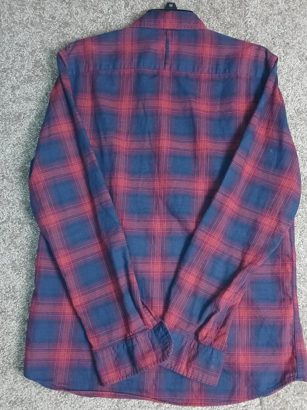Banana Republic Red/Blue Flanne‎ Plaid Slim Fit Button Shirt for Men - Medium